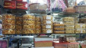 Variety of savoury snacks: Gathiya, mixture, etc at Pooja Sweets and Savories in Cardiff