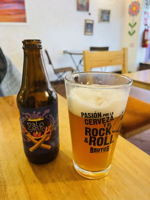 Their own beer  at El Jardín de Jazmín in Lima