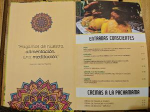 Menu at El Jardín de Jazmín in Lima