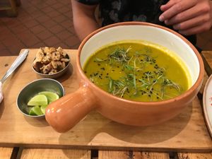 Broccoli & spinach soup - so delicious  at El Jardín de Jazmín in Lima