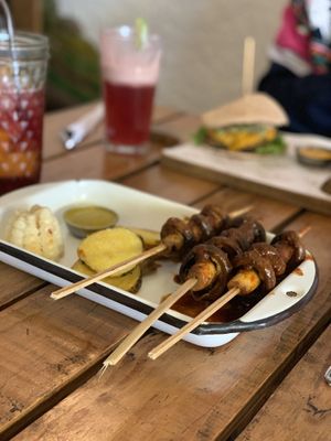 Mushroom Skewers at El Jardín de Jazmín in Lima