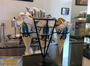 potato cone size display at 3 Potato 4 in Pleasanton