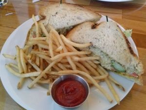 chickpea chickun salad sandwich at One Veg World in Pasadena