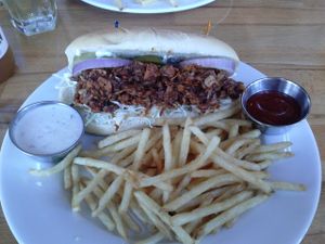 BBQ jackfruit sandwich at One Veg World in Pasadena