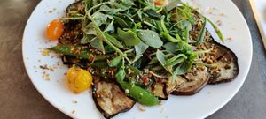 Eggplant with fennel and veggies at Moio Beach in Oostburg