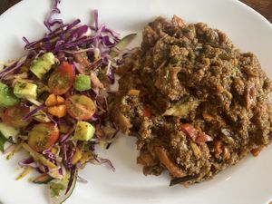 Veggies with quinoa and salad   at Mishqui Quinde Sweet Hummingbird in Mindo
