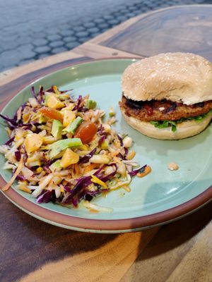 Amazing burger at Mishqui Quinde Sweet Hummingbird in Mindo