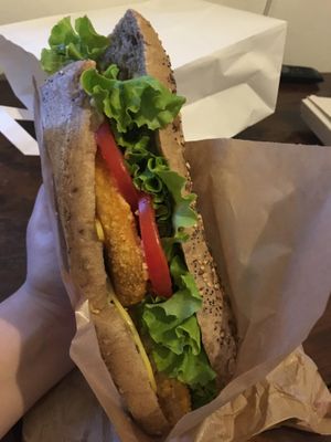 sandwich to go! cant remember which but it had tofu cutlets and vegan cheese at Universo Vegano in Florence