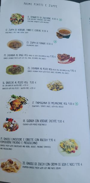 Menu 2 at Universo Vegano in Florence