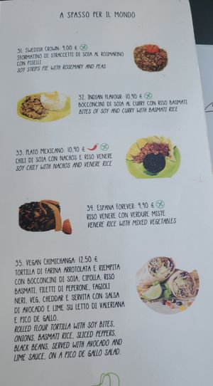 Menu 5 at Universo Vegano in Florence
