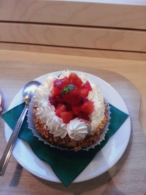 Strawberry cake  at Universo Vegano in Florence
