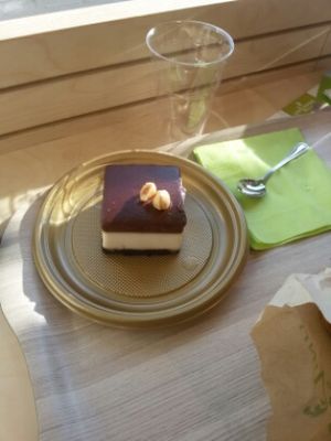 vegan chocolate cheescake at Universo Vegano in Florence