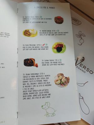 International food at Universo Vegano in Florence
