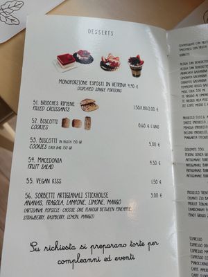 Desserts at Universo Vegano in Florence