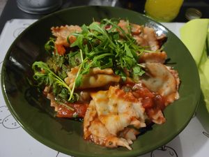 Cauliflower ravioli at Universo Vegano in Florence