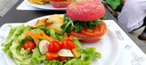 Loads of food at Universo Vegano in Florence