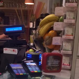 juice being made! at Universo Vegano in Florence