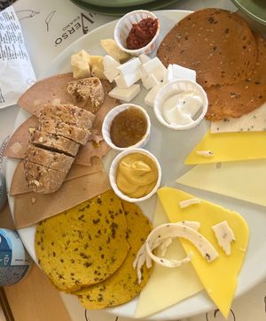 cheese platter  at Universo Vegano in Florence