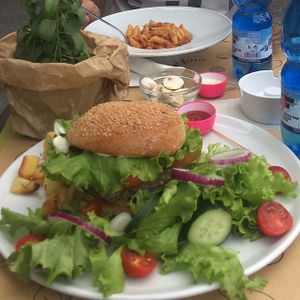 Truffle Royale platter and Penne 5/5 at Universo Vegano in Florence