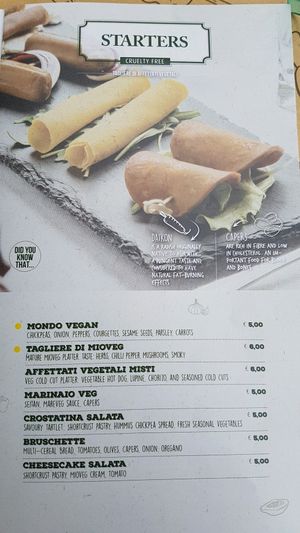 menu  at Universo Vegano in Florence