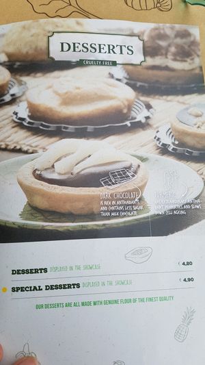 menu at Universo Vegano in Florence