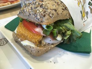 The Vegan Chop sandwich. Delicious! at Universo Vegano in Florence