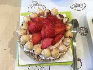 One of the fresh cakes available!  at Universo Vegano in Florence