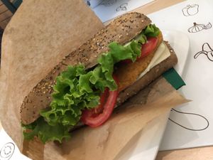 Vegan ciop at Universo Vegano in Florence