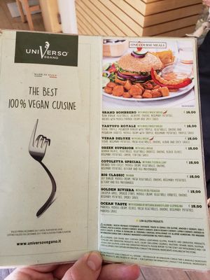 English menu 1/4 at Universo Vegano in Florence