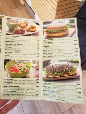 English menu 3/4 at Universo Vegano in Florence
