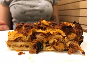 cheeseless lasagna  at Universo Vegano in Florence