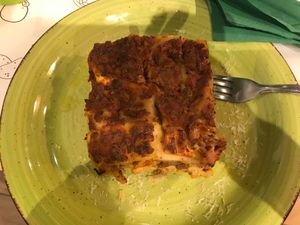 Lasagna was dodgy at Universo Vegano in Florence