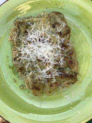 Pesto lasagne at Universo Vegano in Florence