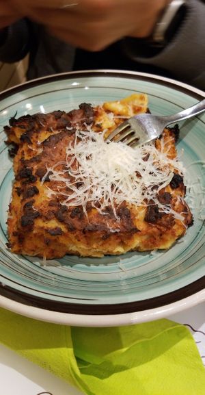 Lasagna at Universo Vegano in Florence