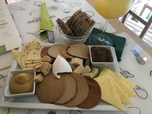 “Meat” and “cheese” trey!  at Universo Vegano in Florence