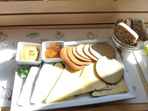Cheese platter at Universo Vegano in Florence