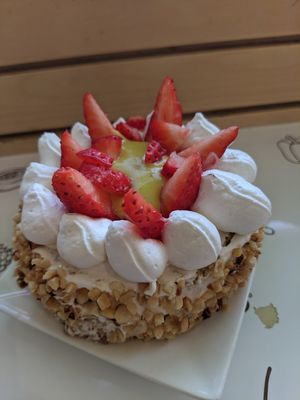 Almond cake at Universo Vegano in Florence