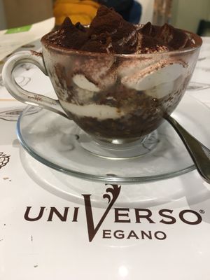 Vegan tiramisu.  at Universo Vegano in Florence
