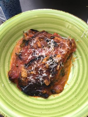 Eggplant dish at Universo Vegano in Florence