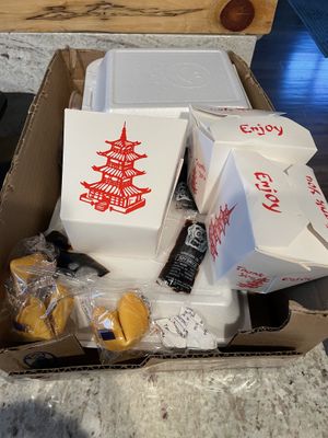 How the order looked when we got it home  at Dynasty in Big Bear Lake