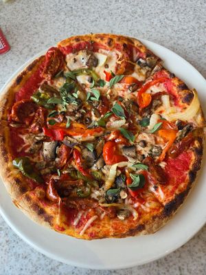 Wood roasted vegetable pizza at Brixx Wood Fired Pizza in Chapel Hill