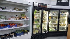 organic veg and chilled goods at Village Greens Community Co-Op in Prestwich