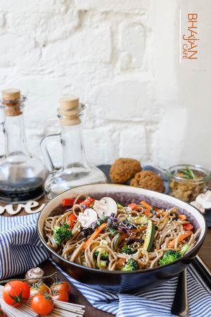 pasta at Bhajan Cafe in Riga