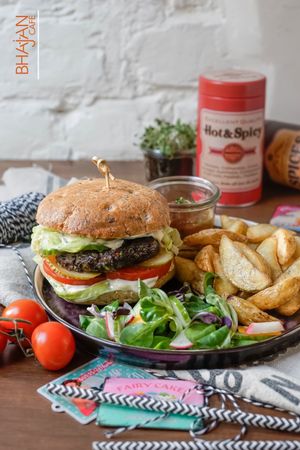 burger at Bhajan Cafe in Riga