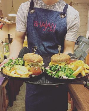 burgers at Bhajan Cafe in Riga