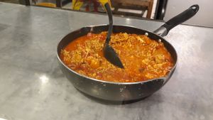 Delicious tomato curry at Im Jai - Veg Food Stall in Chiang Mai