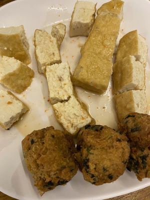 the tofu is especially nice  at Im Jai - Veg Food Stall in Chiang Mai