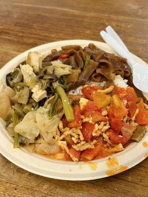 White rice w/ 3 toppings (55 THB)  at Im Jai - Veg Food Stall in Chiang Mai