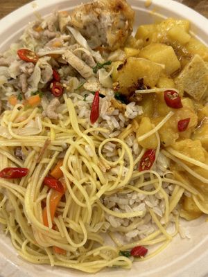 Rice w/ 3 toppings (55 THB)  at Im Jai - Veg Food Stall in Chiang Mai