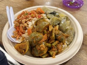 Rice w/ 3 toppings (55 THB)  at Im Jai - Veg Food Stall in Chiang Mai